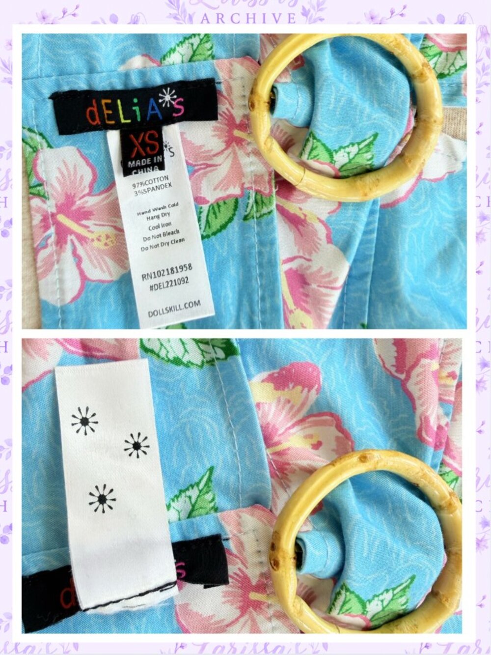 dELiA*s by Dolls Kill | "Long Hot Summer" Hibiscus Two-Piece Set | Size XS - Picture 8 of 16
